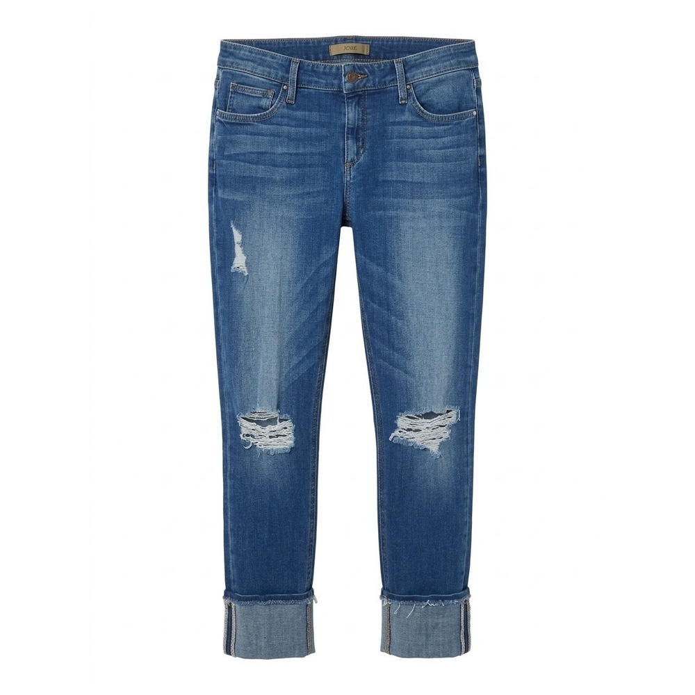 Joe's Jeans The Ex-Lover Boyfriend Crop Women 31 Blue Distressed Cuffed Denim